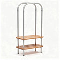 Bamboe garderobe met metalen frame en twee schappen 80 x 40 x 150cm