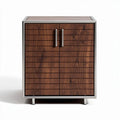 Houten nachtkast met metalen frame afmetingen 40 x 40 x 60 cm