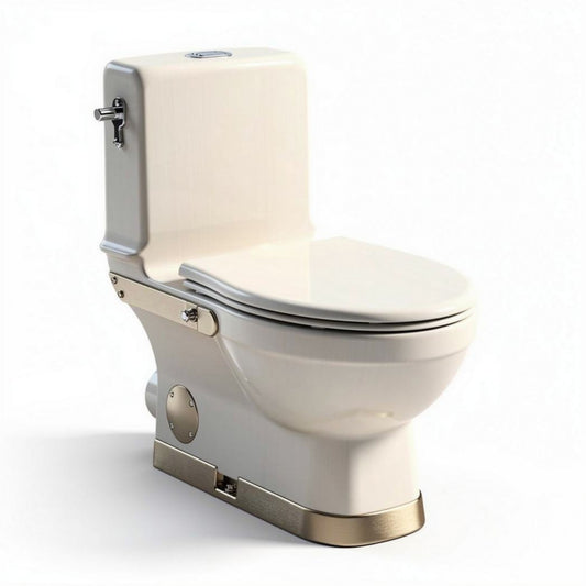 Witte toiletoplossing van keramiek met een afmeting van 70 x 40 x 40cm