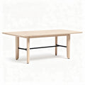 Eettafel van massief eikenhout 150 x 80 x 75cm met zwart stalen onderstel